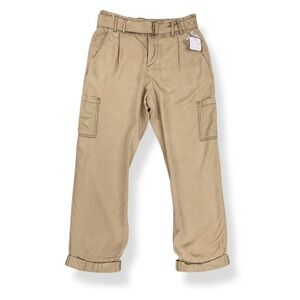 Free People Pants Women Size 2 (28x24) Beige Taper Cuffed Rayon VTG NEW